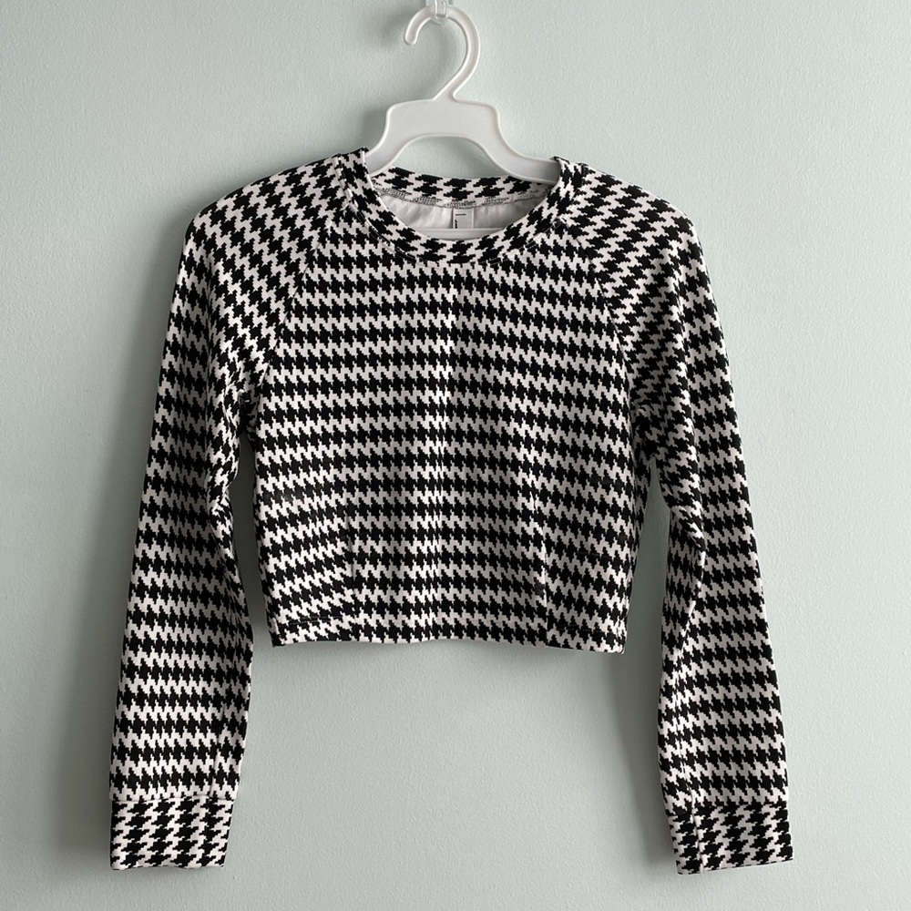 American Apparel Houndstooth Crop Top